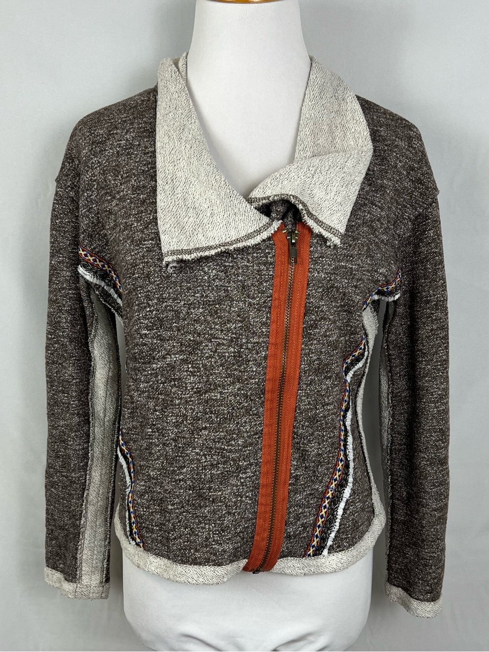 California Moonrise Brown Textured Jacket with Contrast Collar